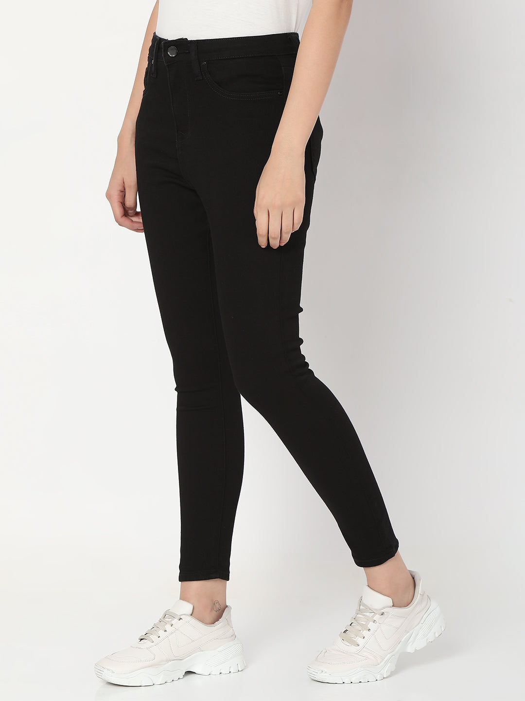 Spykar Black Lycra Super Skinny Ankle Length Jeans For Women (Alexa)