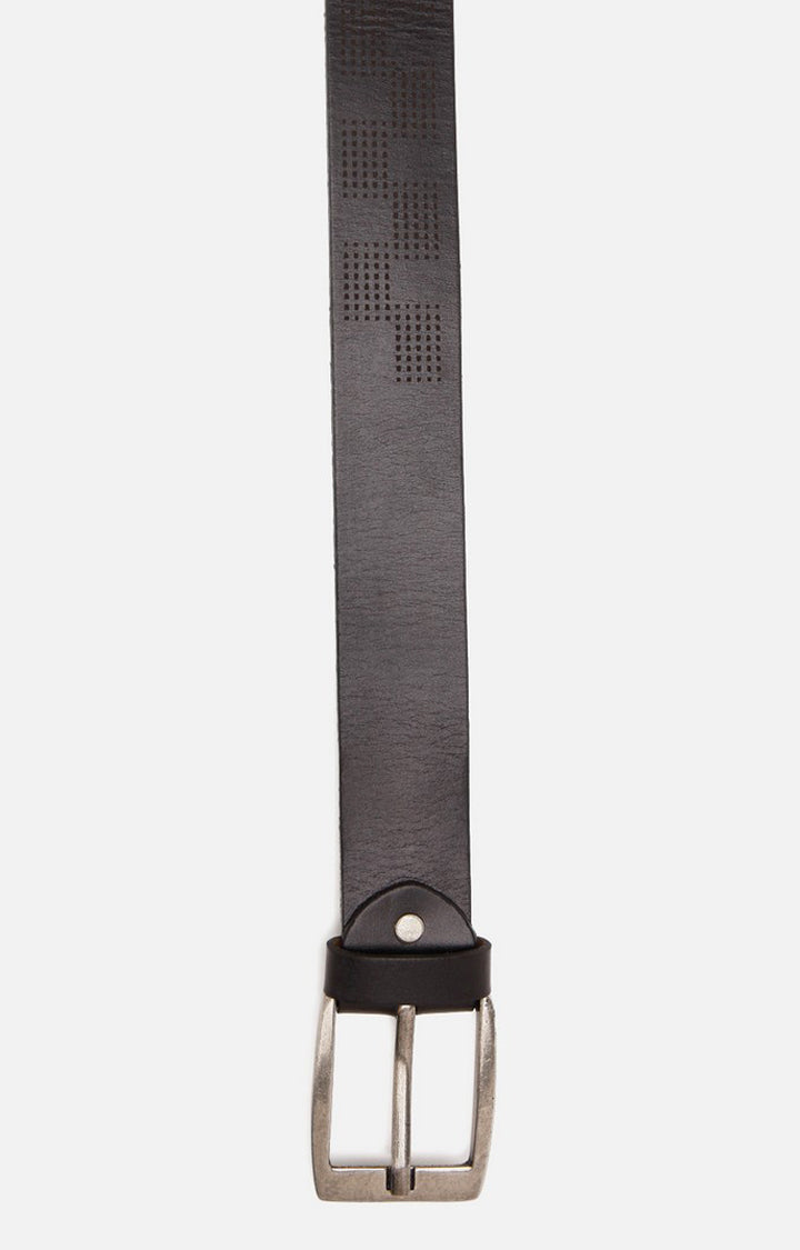 Spykar Men Black Genuine Leather Belt