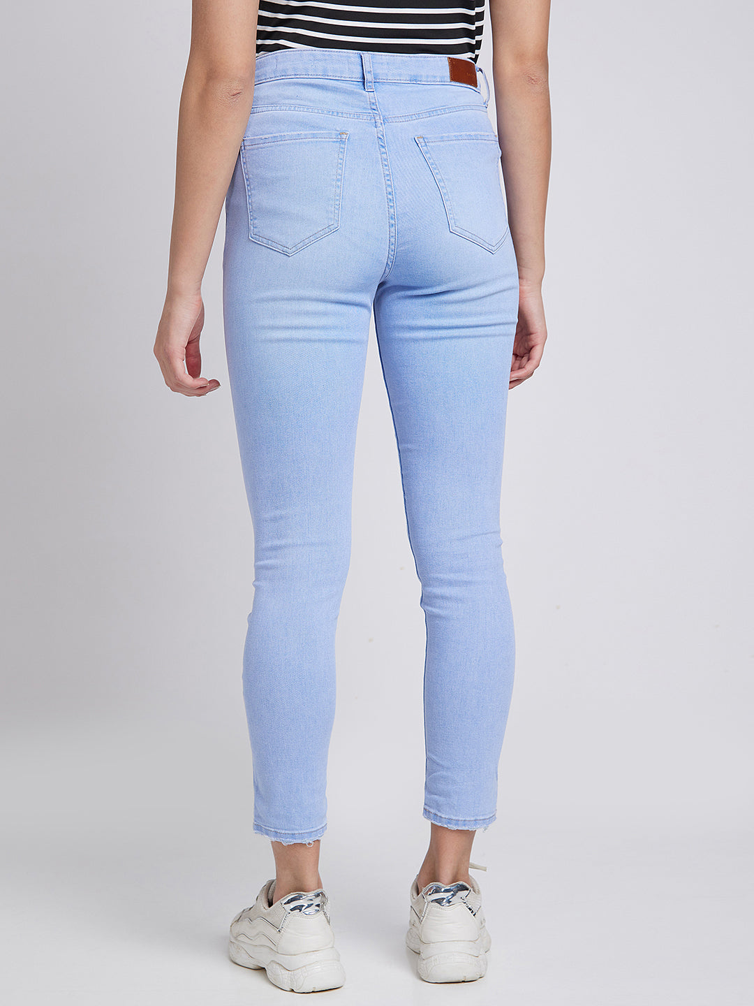 Spykar Women Light Blue Cotton Stretch Super Skinny Fit Ankle Length Jeans (Alexa)