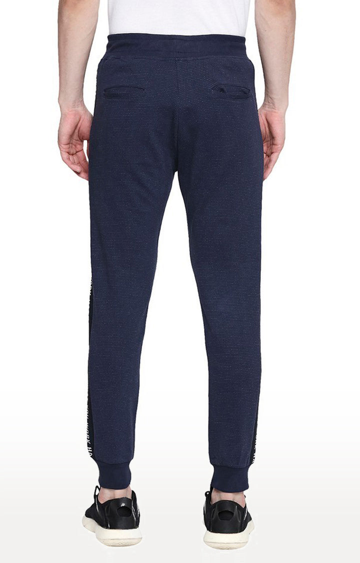 Spykar Men Blue Cotton Slim Fit Low Rise Joggers/Trackpant