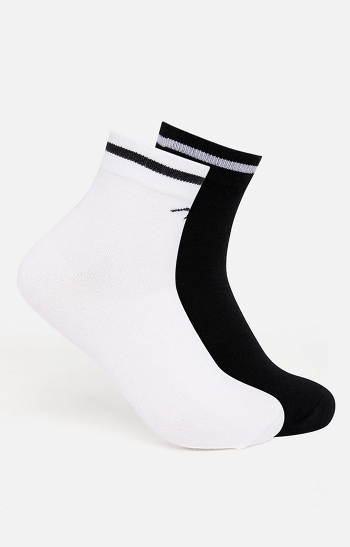 Spykar Black & White Solid Ankle Length Socks