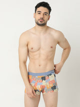 Underjeans By Spykar Men Super Premium Printed Bonded Elastic Orange Trunk