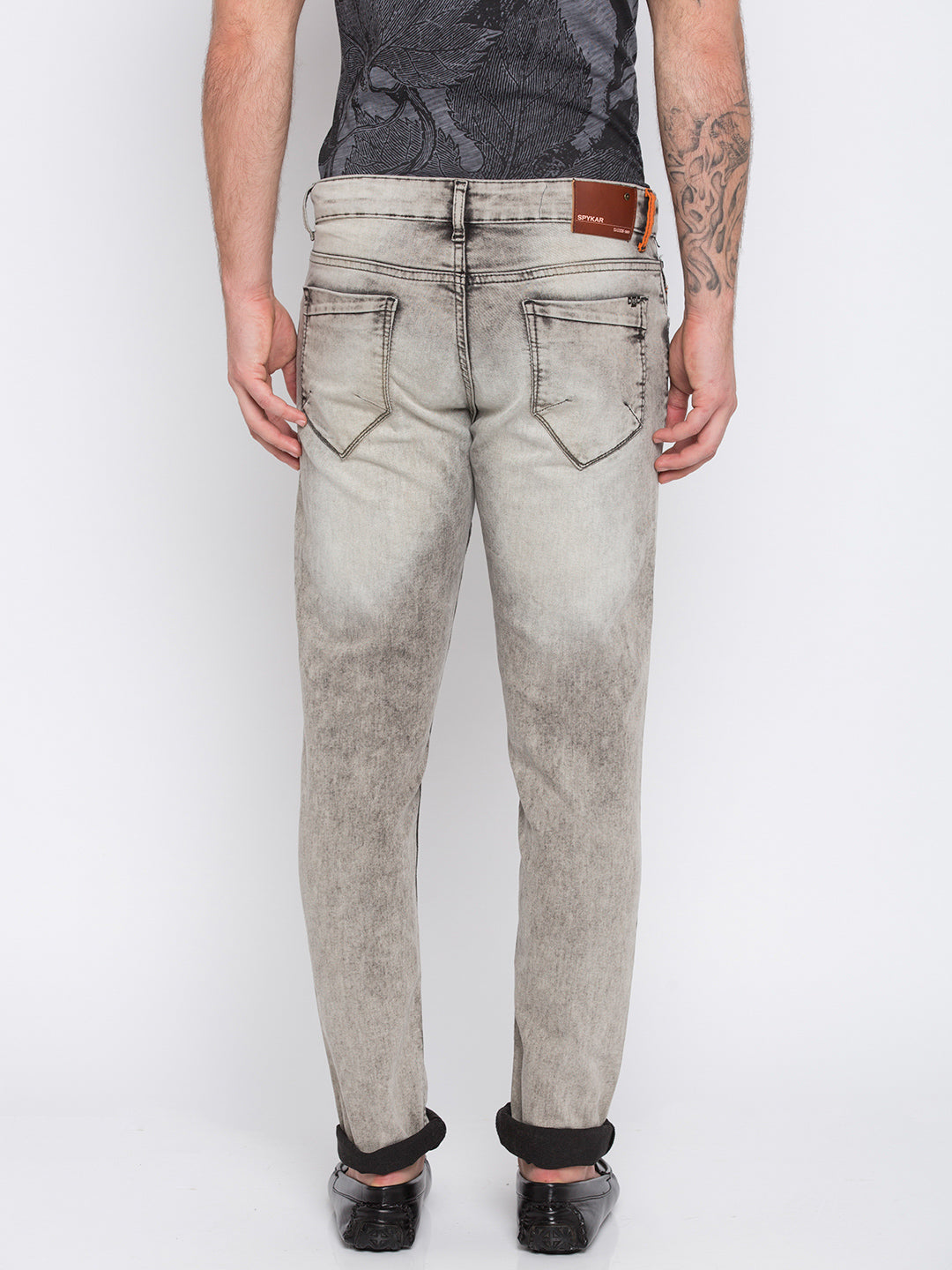 Spykar Lt.Grey Cotton Men Jeans